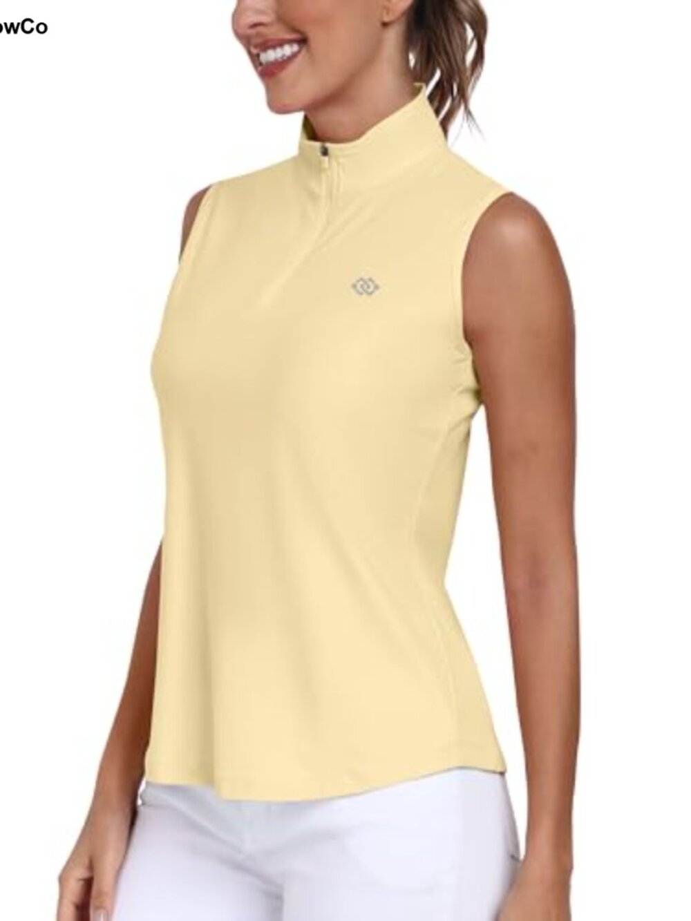 Sleeveless Golf Polo Shirt UPF 50+ Quarter Zip Quick Dry Tennis Tank Top